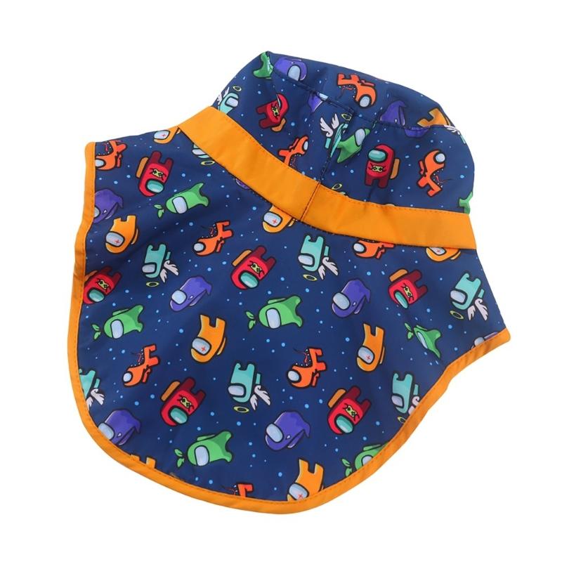 Kids Beach Shawl Sun Hat Cute Cartoon Print Hat Bucket Hat with Face Neck Coverage Kids Sun Hat Comfortable for Girls