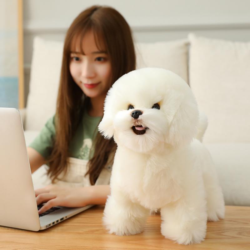 9 Kinds Dog Simulation Bichon Frise Plush Dog Toy Super Cute Likelife Corgi Dog Doll Stuffed Animal Maltese Dog Puppy Pets Toys
