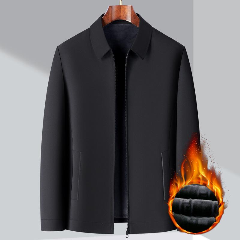 

Зимняя плюшевая утолщенная куртка-пиджак для мужчин, деловая повседневная одежда для папы среднего возраста, с лацканами, осенняя куртка 4XL