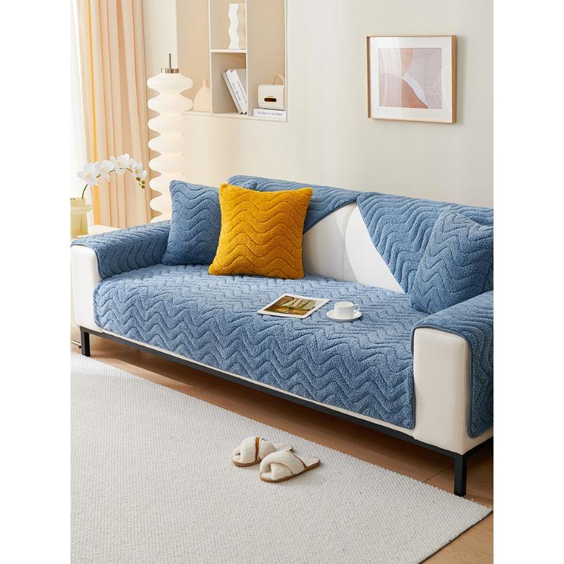 Velvet Sofa Cushion Winter Plush Non-Slip Seat Cover Cover Light Luxury Leather Sofa Special Cover Cloth