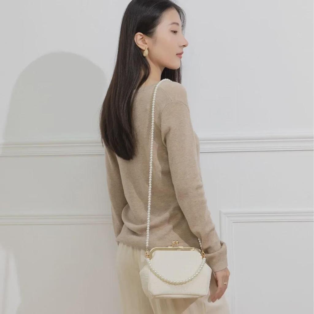 2024 Summer Pearl Beaded Shell Handbag - New Chinese-Style Crossbody Bag for Women