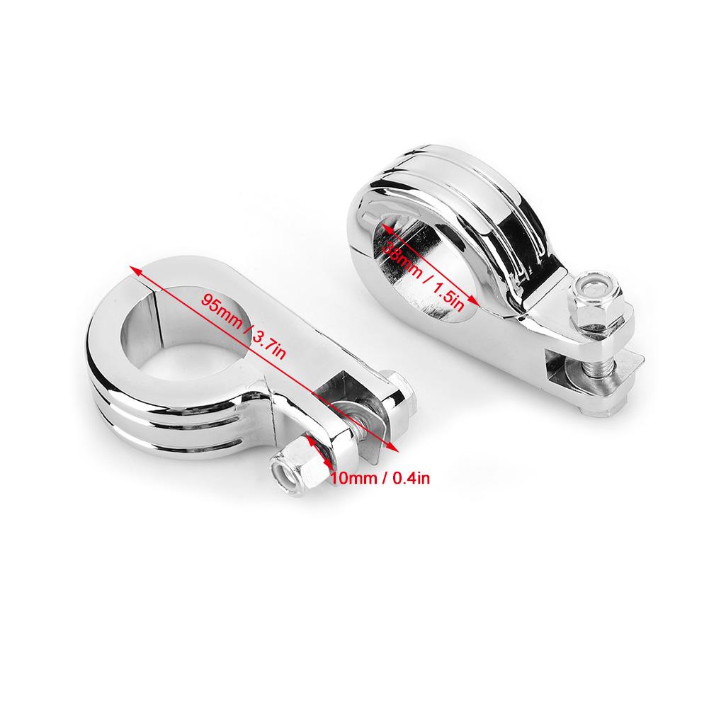 38mm 1.5in Foot Rest Footpeg Mounting P Clamp Motorcycle Accessory Fit for (Black )