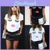 T-shirt da Donna alla Moda a Maniche Corte con Stampa Bianca e Nera per Streetwear di Stile