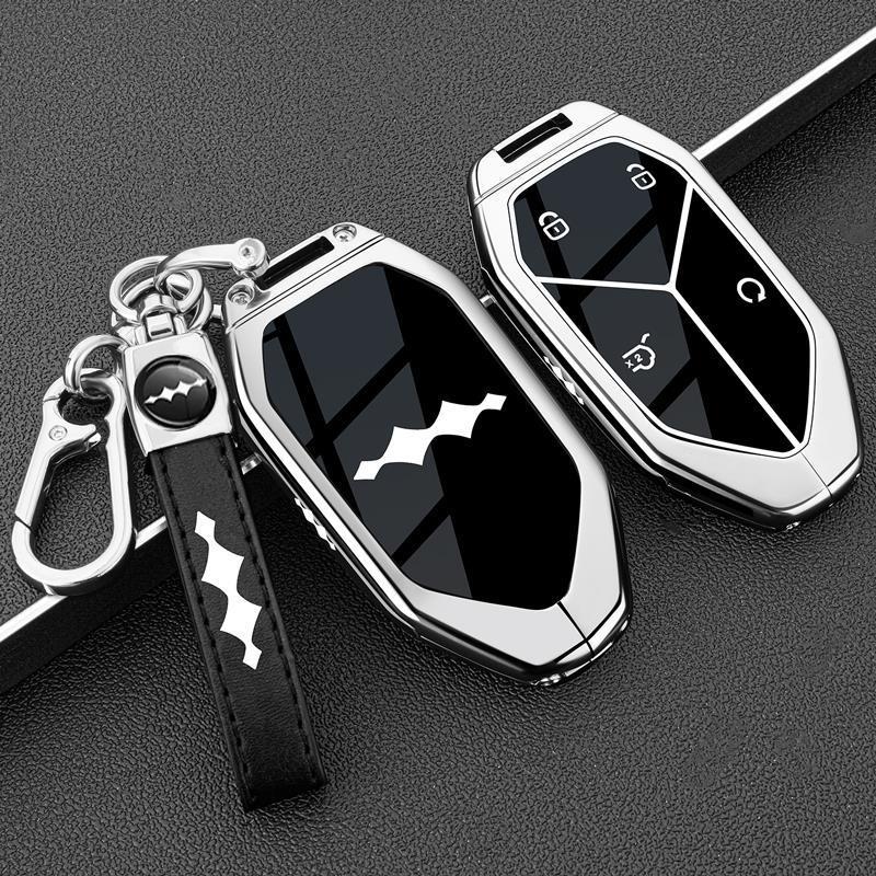 Car Key Case Cover Shell Fob For BYD Equation Leopard 8 Leopard 5 2025 2024 Zinc Alloy Leather Protection Holder Accessories