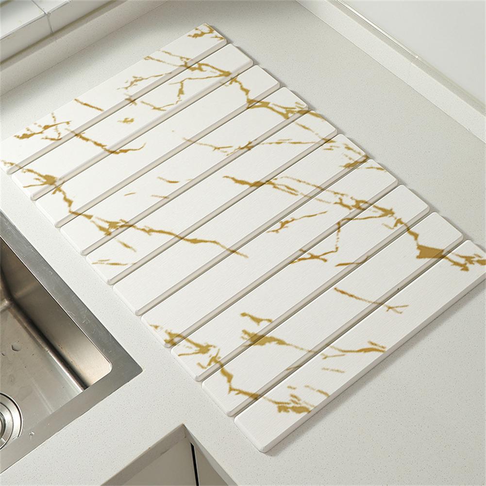 40x30cm Stone Dish Drying Mat Super Absorbent Diatomaceous Earth Drying Mats Foldable Stone Dish Mat Kitchen Accessories