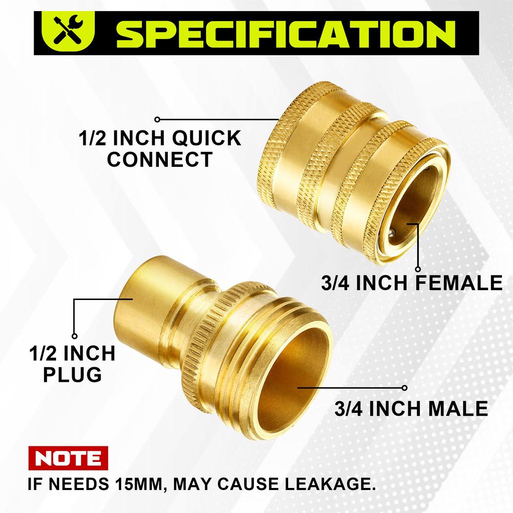 M MINGLE Ultimate Pressure Washer Adapter Set, Quick Disconnect Kit, M22 Swivel to 3/8 Inch Quick Connect, 3/4 Inch to Quick Release, 8 Pack