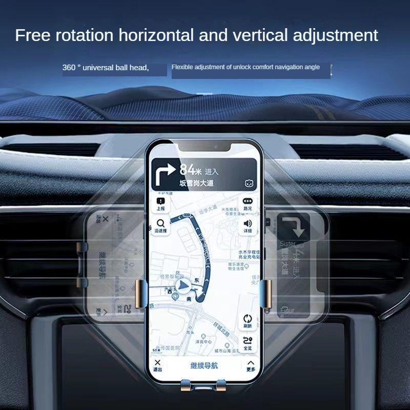 [Legering] Metall Biltelefonholder High-End Stall Car Vent Dedikert Universal Universal Navigation Holder Ny (Krok stabil stil)