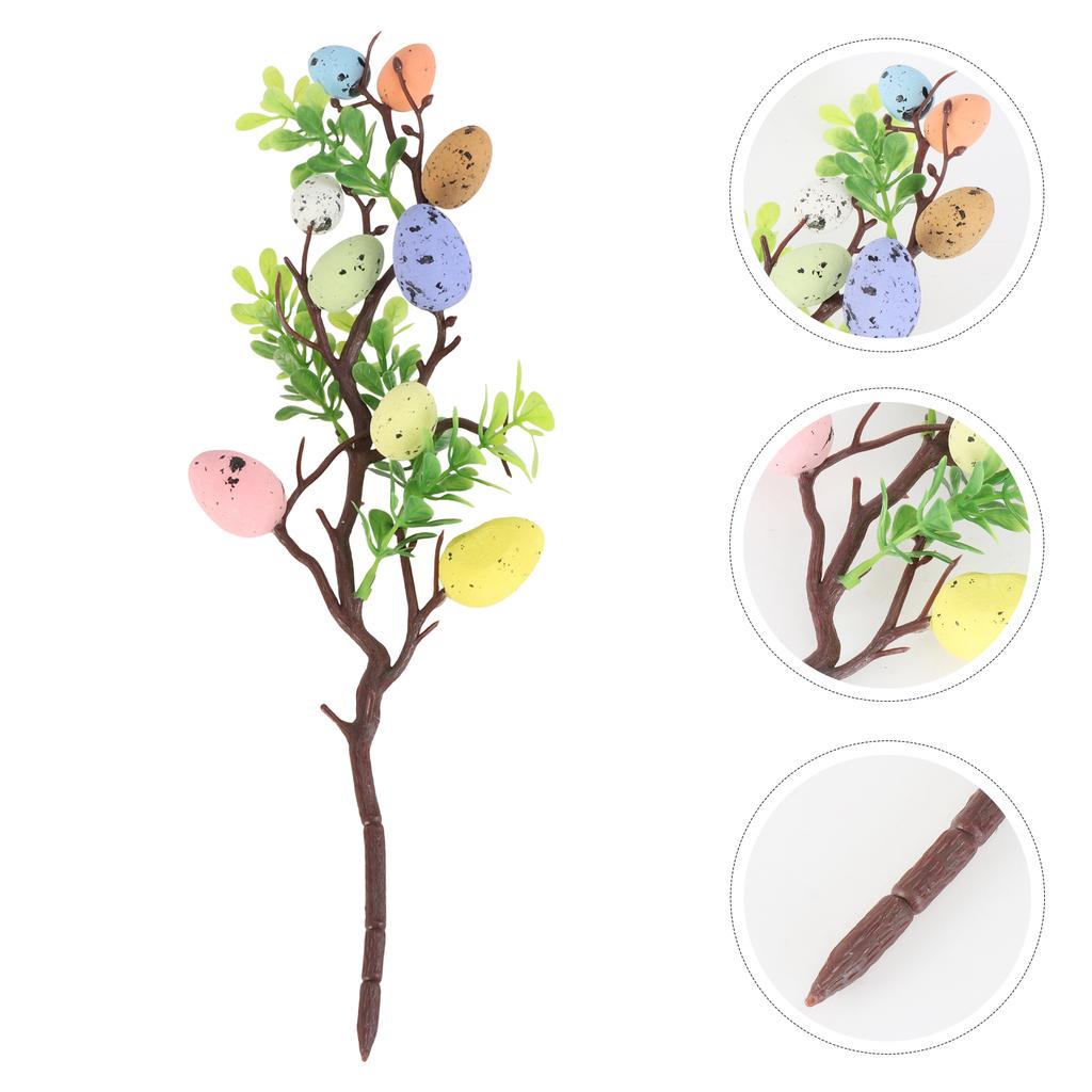 Easter Egg Cuttings Flower Arrangement Colorful Decors Vase Festival Adornment Party Vintage Tree Branches Basket