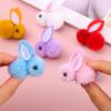 Furry Ball Plush Rabbit DIY Lantern Accessories - Cute Cartoon Hair Clip with Icelandic Wool for Kids, Mid-Autumn Festival.