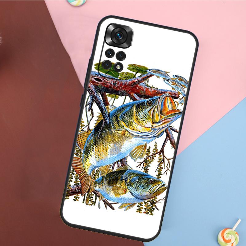 Bass Fishing Cover For Xiaomi Redmi Note 14 13 12 9 10 11 Pro 9S 10S 11S 12S Redmi 14C 10C 12C 13C Case