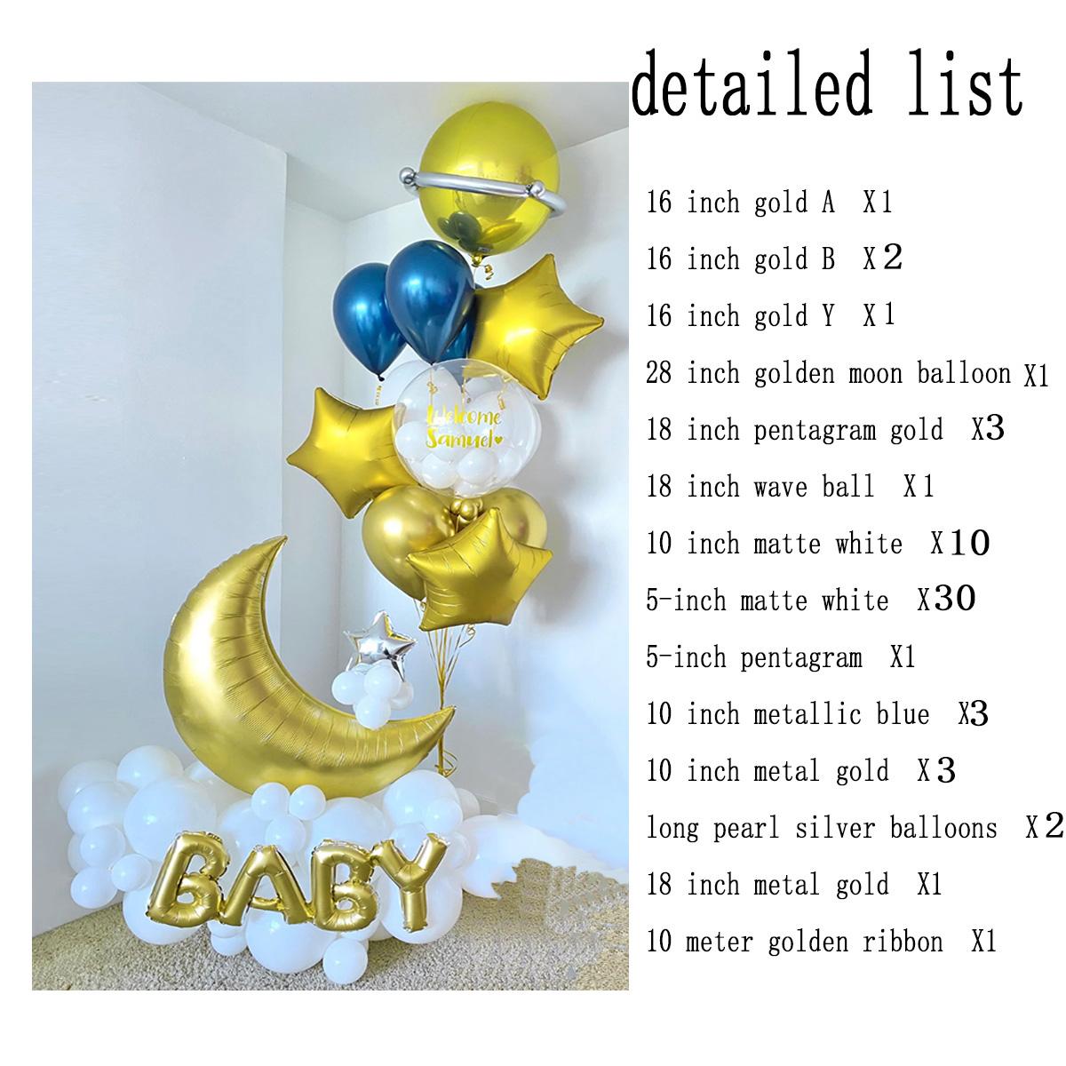 

Комплект гирлянды из воздушных шаров «Луна и звезда» для украшения дома, декора вечеринки по случаю дня рождения, свадьбы, дня рождения, воздушных шаров для детей, подарков