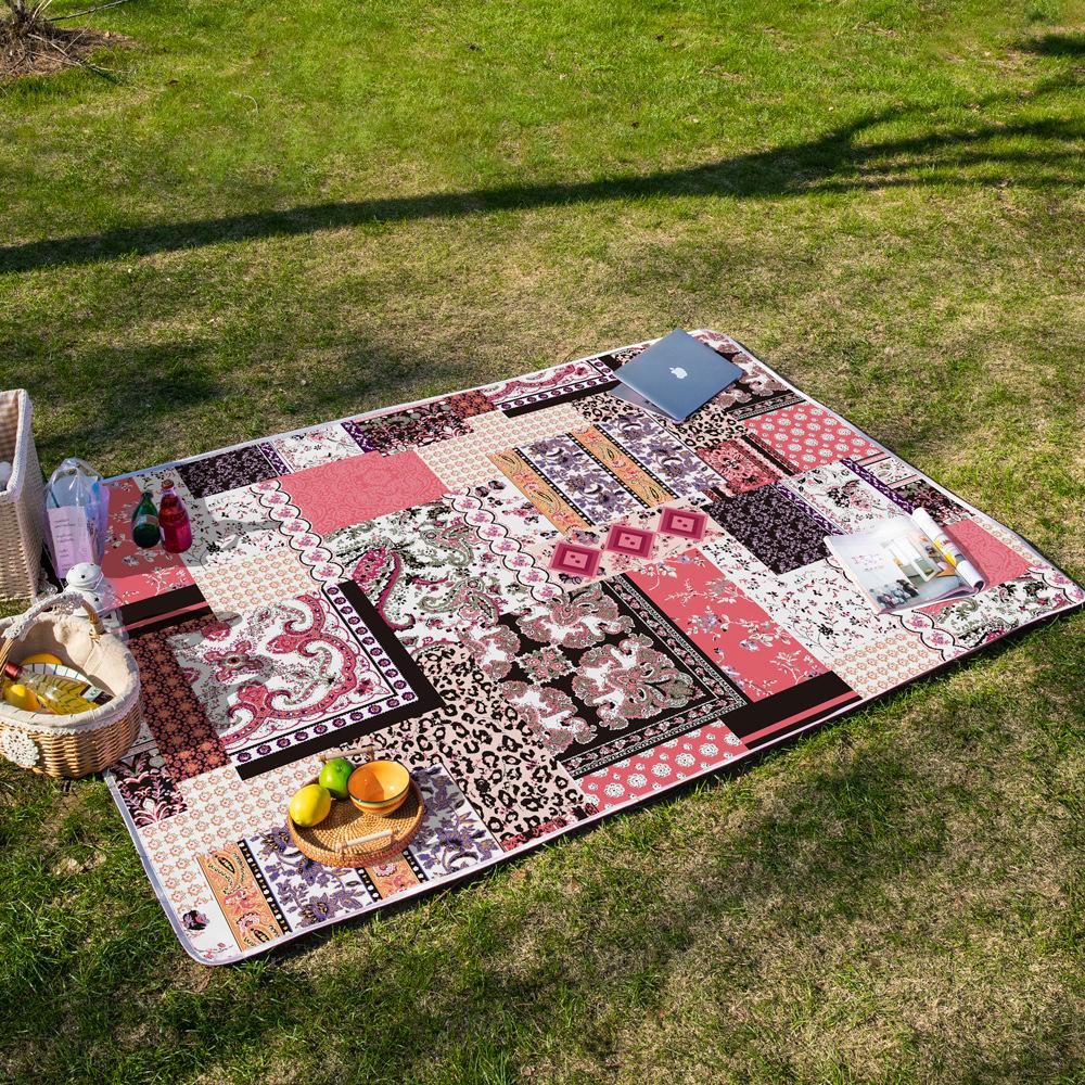 Ethnic Bohemian Thickened Picnic Mat Waterproof Moisture-proof Mat Portable Floor Mat Tent Beach Park Camping Mat 100cm width*150cm length