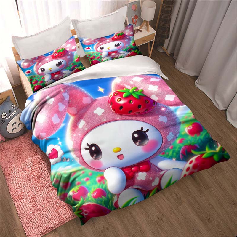Soft and Comfortable Duvet Cover, (My Melody) Children's Bedding Set Gift, Available in King, Large, Single and Double Sizes.