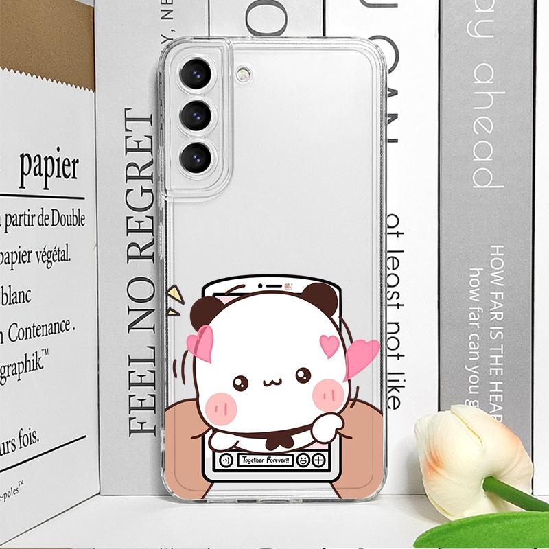 Funny Cartoon Bubududu Panda Couple Clear Phone Case for Oppo Reno 13 F 12 11 10 Pro Plus 8T A79 Find X3 Lite Lovers Soft Covers