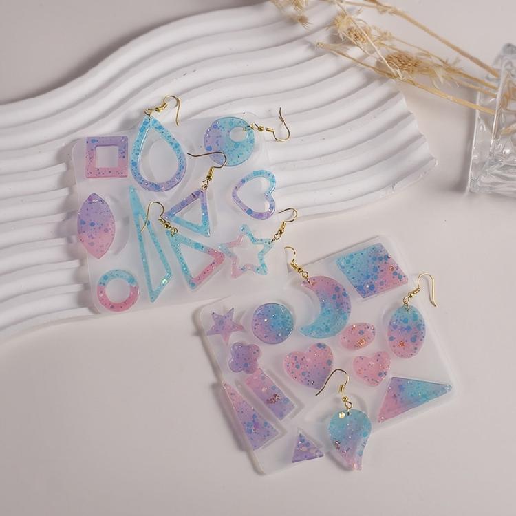 Handmade Jewelry Silicone Pendant Mold with Hole Earring Charm Epoxy Mold