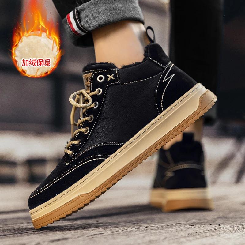 Winter Sport Shoes for Men Platform Sports Shoes Loafers Casual Shoes Male Sneakers Ankle Boots Sports and Leisure Fashion New