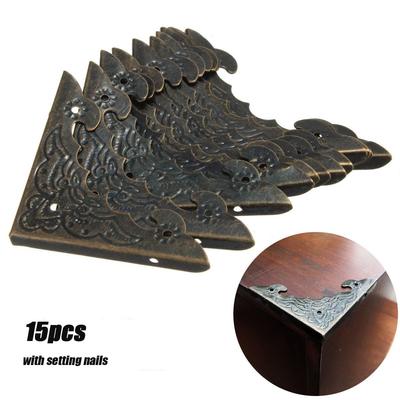 15pcs/set Practical Metal Bronze Book Scrapbooking Album Menu Folder Corner Protectors Corner for Photo Album DIY