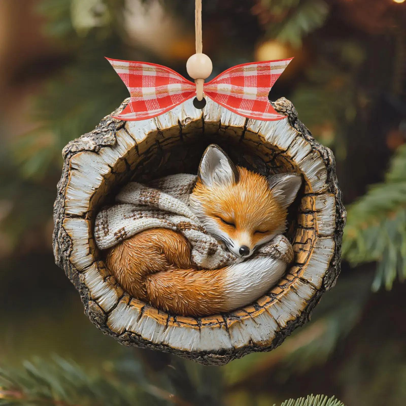 

Christmas Acrylic Animal Pendants, Cute Animals 2D Acrylic Christmas Tree Pendants, Wild Animal Pendants, Home Pendants. One Size