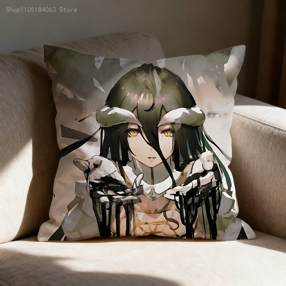 O-Overlord Albedo Throw Pillow Case For 55x55cm 30x30cm 50x50cm 45x45cm 40x40cm Square Chair Pillowcase Case