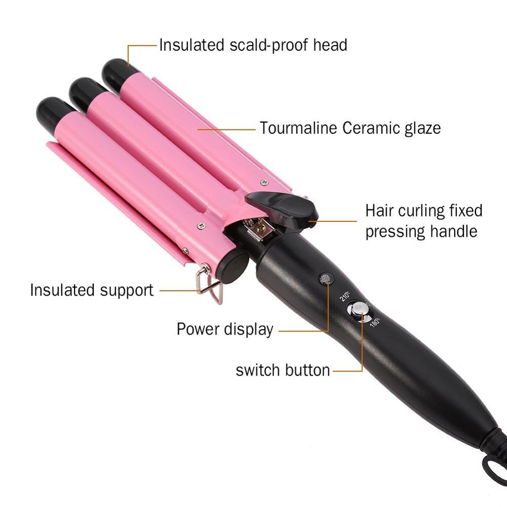 Electric Curling Stick Egg Roll Water Ripple Perm Three-tube Curling Iron Wave Waver Styling Tools Hair Styler Wand