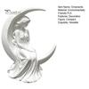 Modern Home Decoration Moon Goddess Fairy Figurine, Matte White Sculpture, 3D Printed PLA Elegant Ornament Winged Statue, Mystical Fantasy for