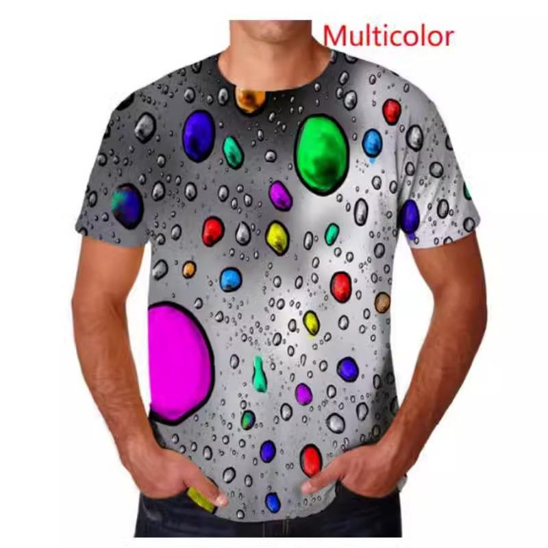 Men & Women Unisex 3D Printed Water Droplet T-shirt Short Sleeved T-shirt