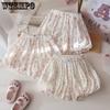 Girls' Summer Flower Bud Pants Cute Cartoon Printed Shorts Women's Treasure Summer Clothes Short Casual Pants