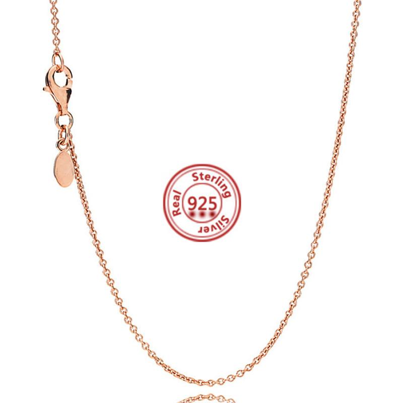 100% 925 Solid Silver O Heart Rose Gold CZ Pendant Dangle Charm Fit Original  Bracelet DIY Bead Jewelry Accessories