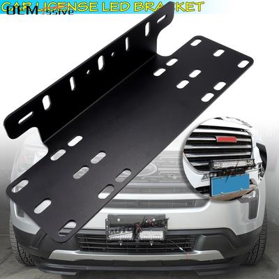 Off-road Vehicle Accessories Front Bumper Car License Number Plate Frame LED Light Holder Mounting Bracket