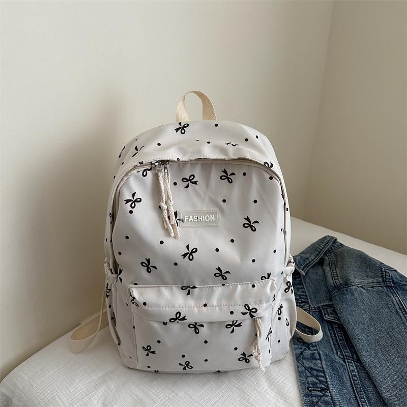 Student Schoolbag New Large-capacity Backpack Student Class Schoolbag Backpack Bow Travel Campus Wind Backpack