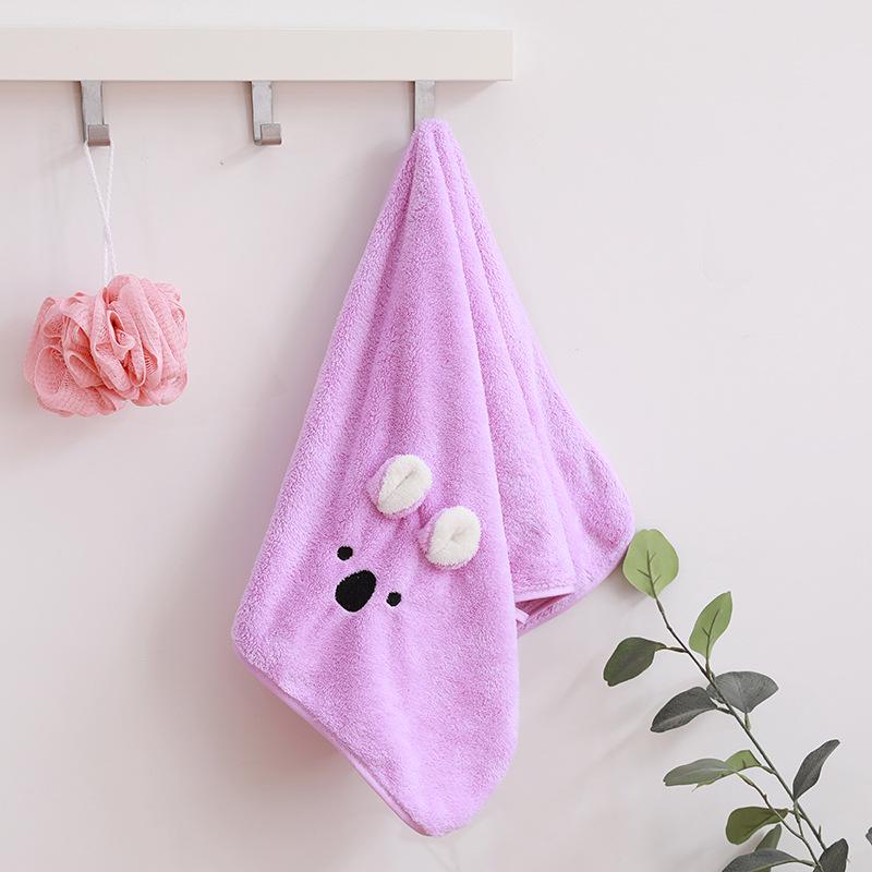 Cartoon Coral Fleece Quick-Dry Face and Bath Towel - Soft, Absorbent, Lint-Free for Men and Women