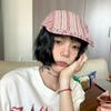 Y2k Newsboy Cap Striped Painter Hat Retro Peaked Caps  Female