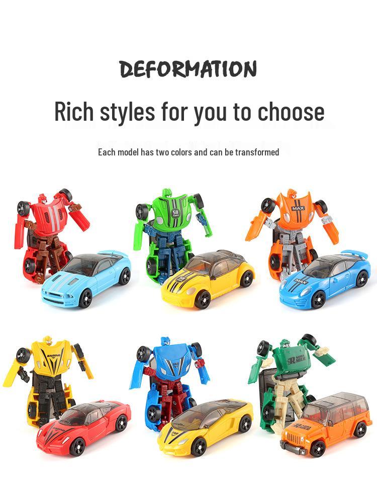 Mini Manual Transformer Robot Car Toy for Kids - Pocket-Sized Autobot Model Building Block