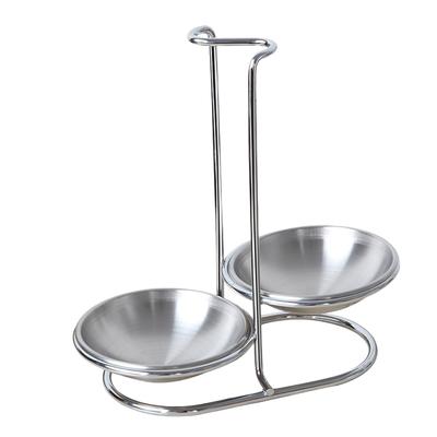 Kitchen Vertical Spoon Strainer Scoop Rest Rest Stand Stand Stainless Double Ladle Spoon Holder Rack