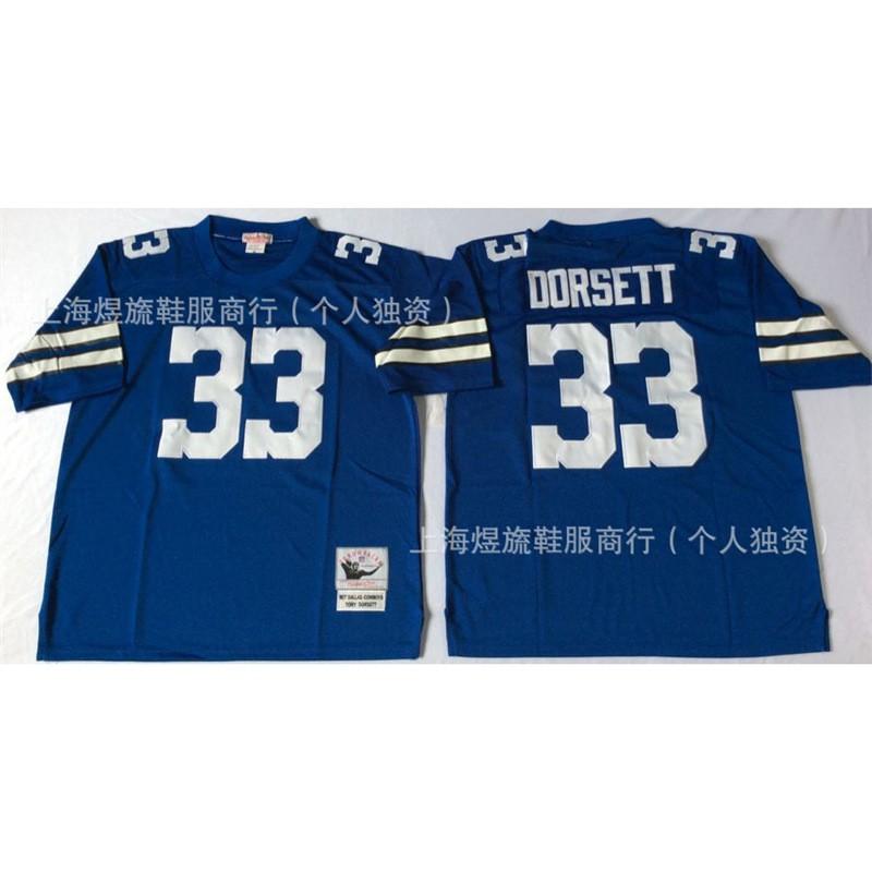 Jersey Retro NFL Dallas Cowboys 21 22 Bordado Throwback Uniforme de Fútbol para Hombre Ropa Deportiva para Aficionados
