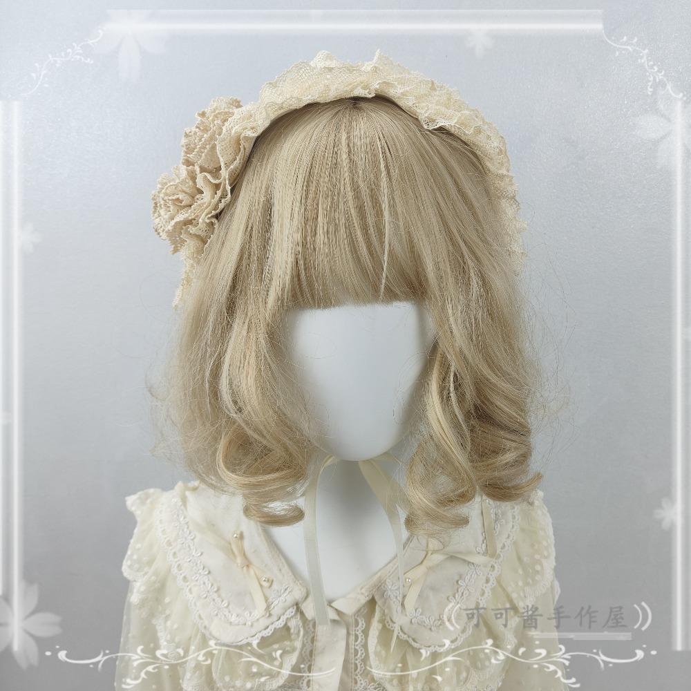 Handmade Lace Headband Kc High Cranial Top Lolita Hair Accessories Headgear French Retro Headdressr Women Accessories