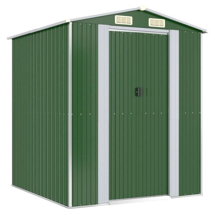3147427 vidaXL Abri de jardin Vert 192x191x223 cm Acier galvanisé