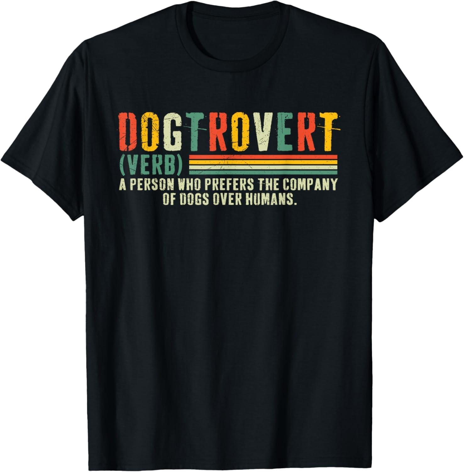 Dogtrovert Cool Vintage Dogtrovert Definition T-Shirt S разноцветный