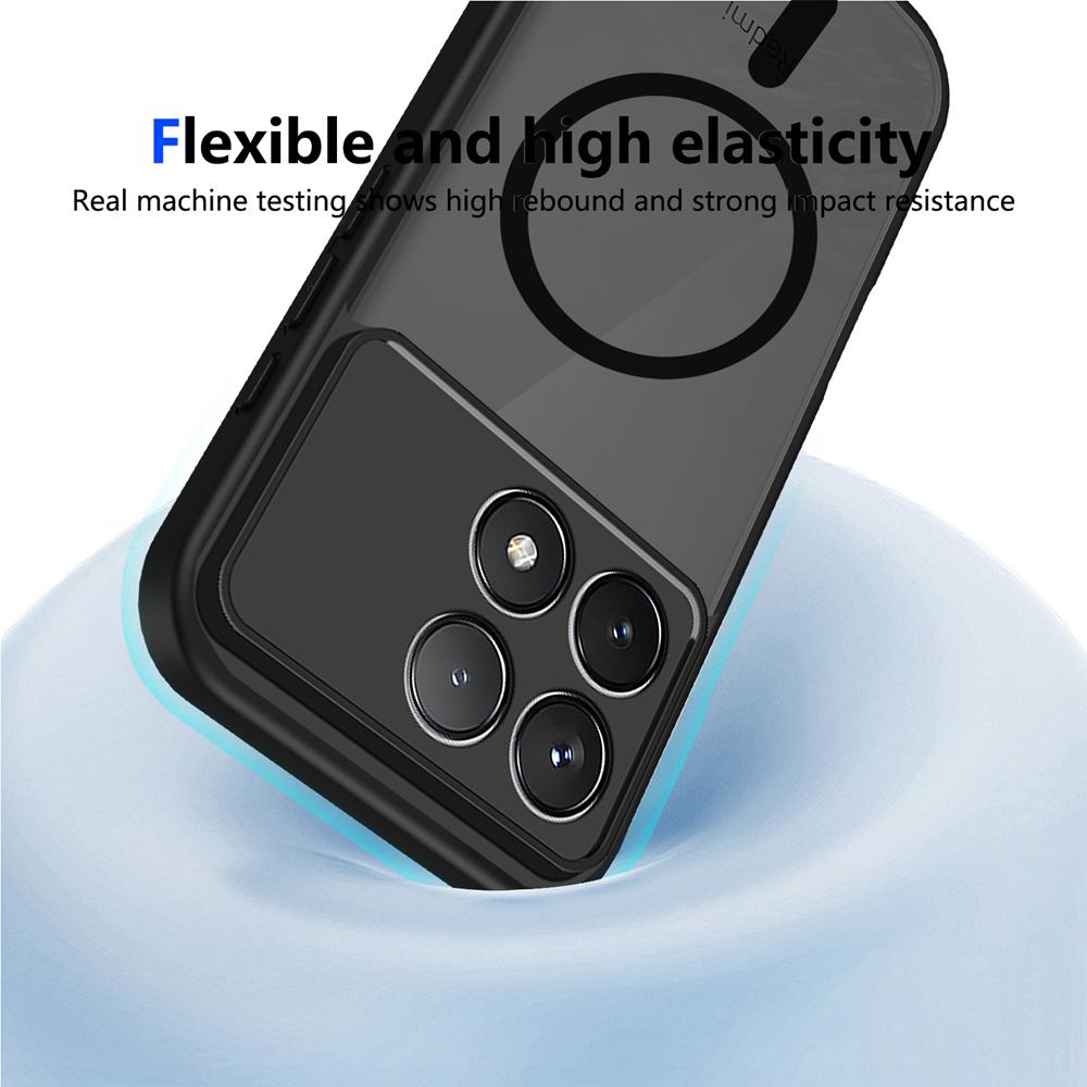 KEYSION Magnetic Phone Case for Xiaomi POCO F8 Pro Silicone+PC Matte Translucent Clear Shockproof Back Cover for POCO F8 Ultra