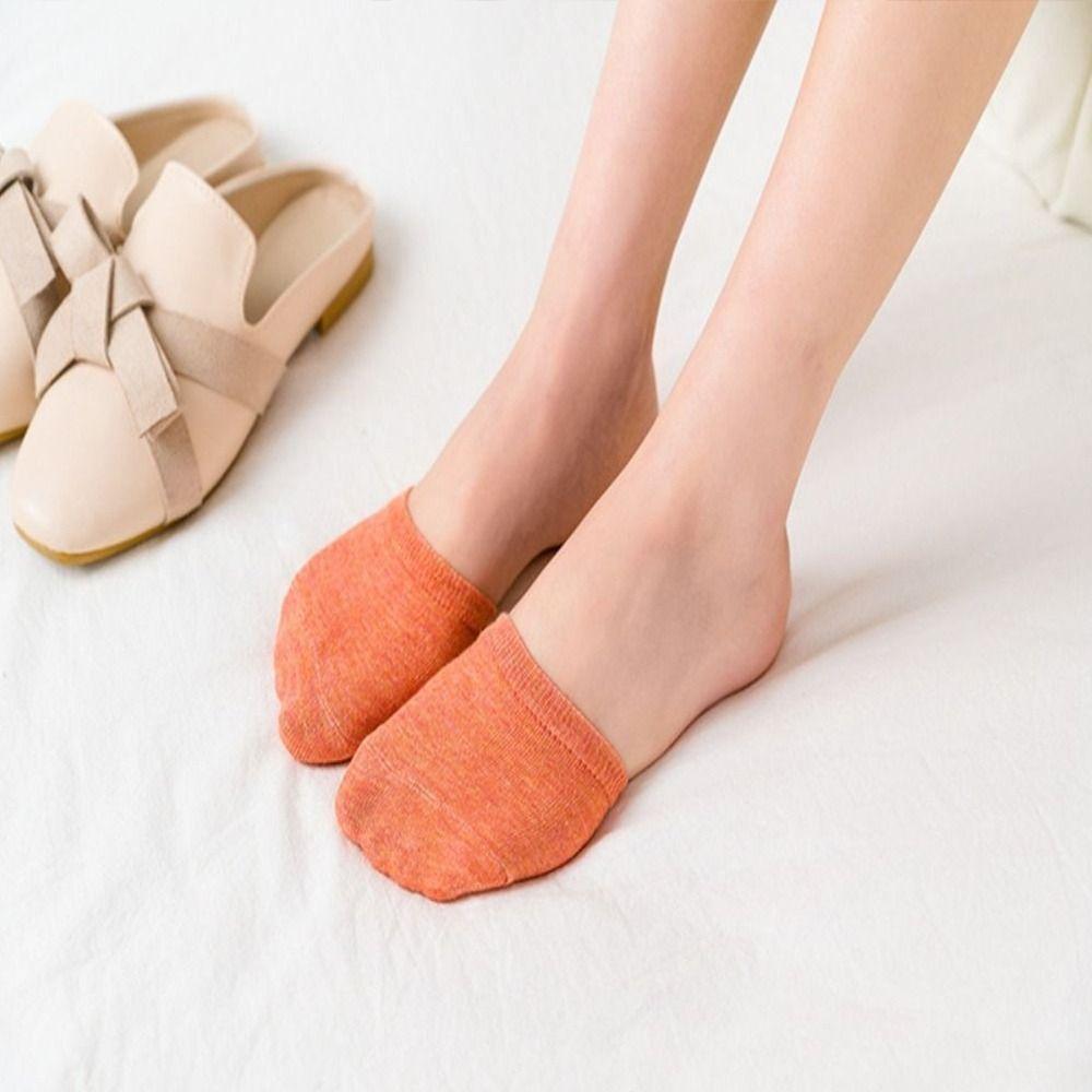 5 Pairs Non-slip Forefoot Socks Candy Colors Half Socks NEW Half Foot Toe Cover Female