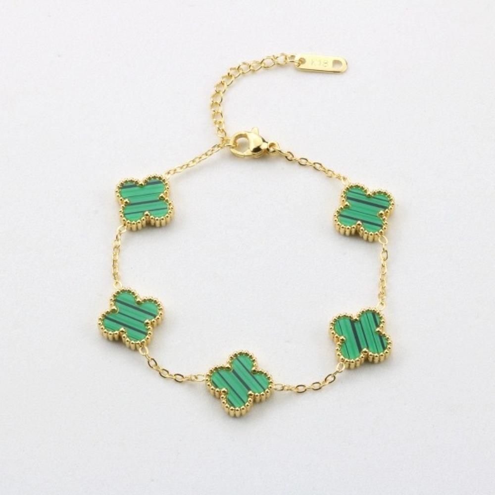 High-Quality Titanium Steel Four-Leaf Clover Bracelet Does Not Lose Color Female Light Luxury Senior Sense Bracelet Jewelry