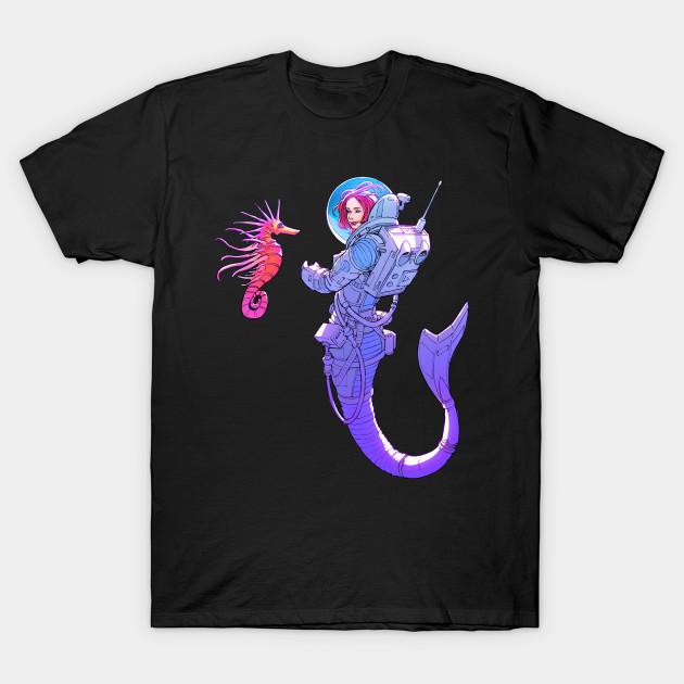 

Unisex Fashion TShirt Space Mermaid Print TShirt Plus Size S-5XL T-Shirt 100%Cotton Tops O Neck Short Sleeve Tees S чёрный