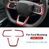 Real Soft Carbon Fiber Sticker For Ford Mustang GT 2024 2025 LHD RHD Car Steering Wheel Button Frame Interior Trim Accessories