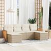 VidaXL Garden Lounge Set with Cushions 6 Pcs, Patio Sofas, Furniture Set, Outdoor Terrace Furniture, Beige 3260301