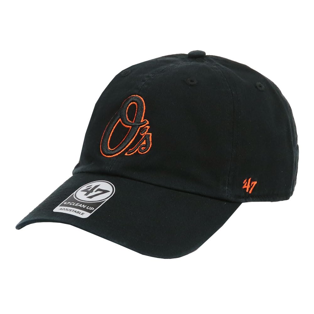 

47 Cap Cleanup Низкий профиль Кепка Высшей лиги Унисекс Логотип Baltimore Orioles Черный Свободный размер [47 Brand] Мужская Женская B-RGW03GWSNL-BKL