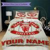 Custom Name Manchester United Pattern Bedding uilt Set uilt Cover Pillowcase Home Decoration Birthday Gift (1*duvet cover+2*pillowcase without core)