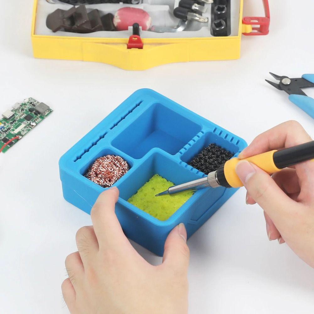 Silicone Tin Dross Collection Box Copper Wire Tin Storage Container  Soldering Iron Tips