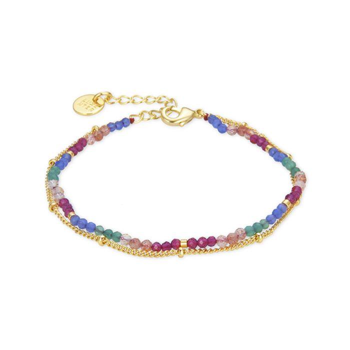 Bracelet - Luxenter - Aiel - Cristal Multicolore - Or Jaune 18K - 15 Cm + 3 Cm D'extension