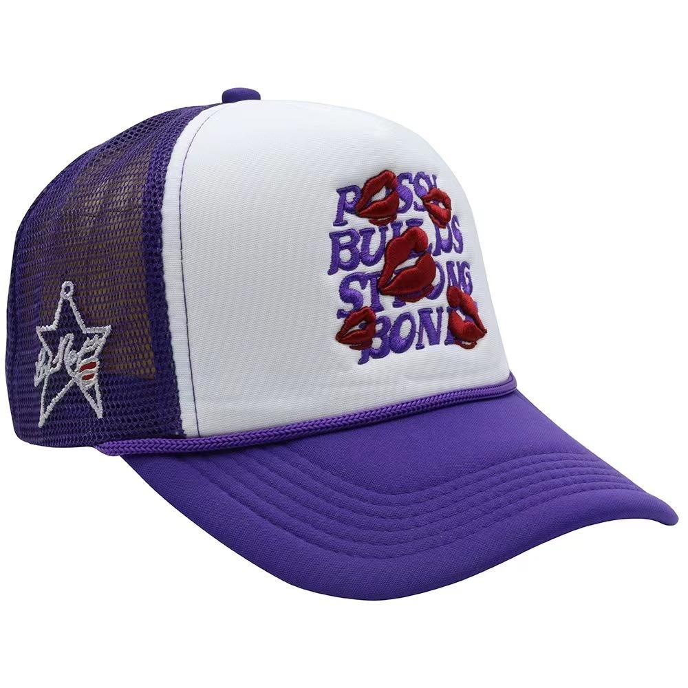 

Cotton Letters Lip Baseball Street Wear Sunshade Cap Casual Truck Caps Sports фиолетовый