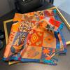 Summer New Fashion Versatile Retro Style Color Matching Printed Silk Scarf Women's Temperament with Age-reducing Headscarf